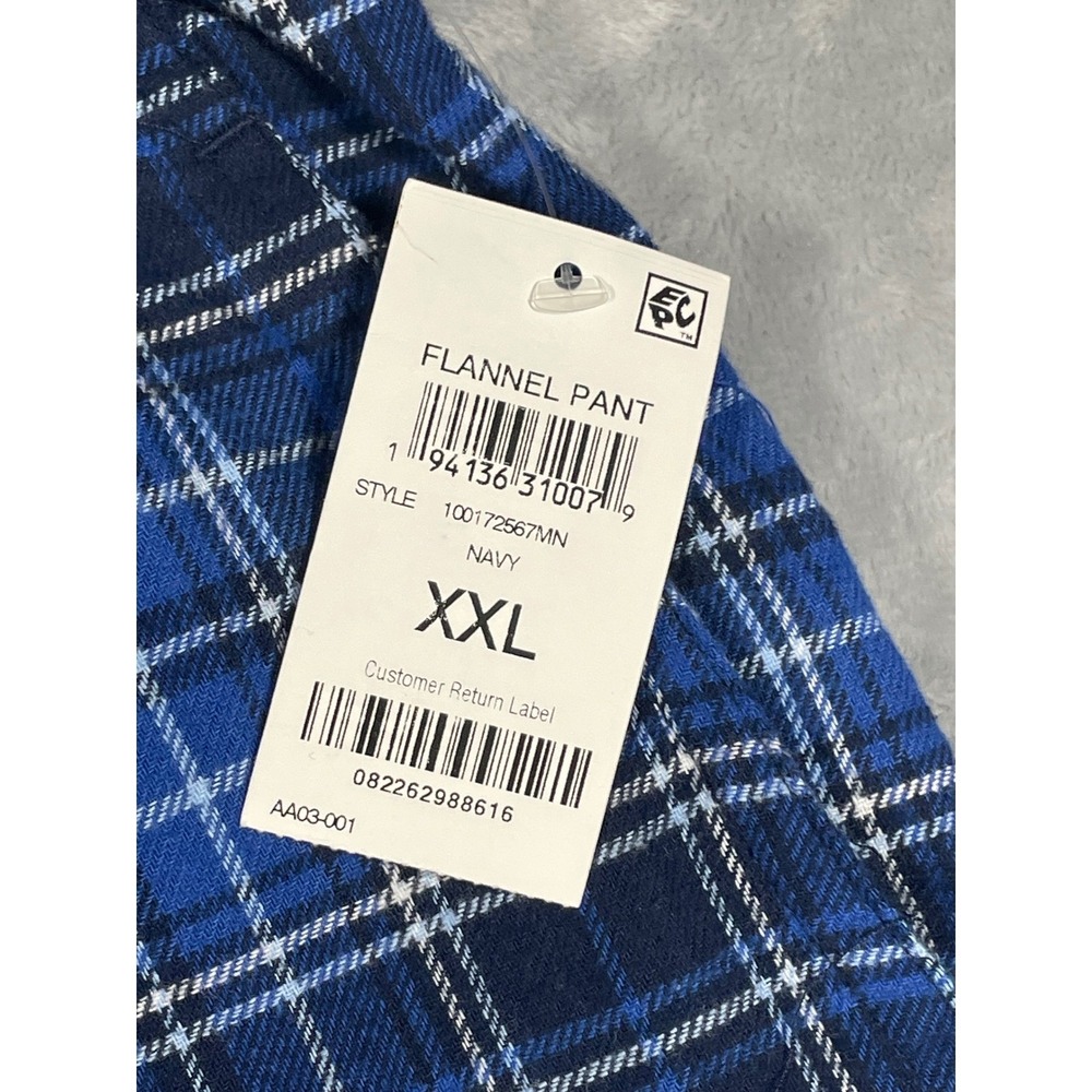 Club Room Mens Navy Blue Plaid Flannel Pajama Pants XXL 100172567MN New